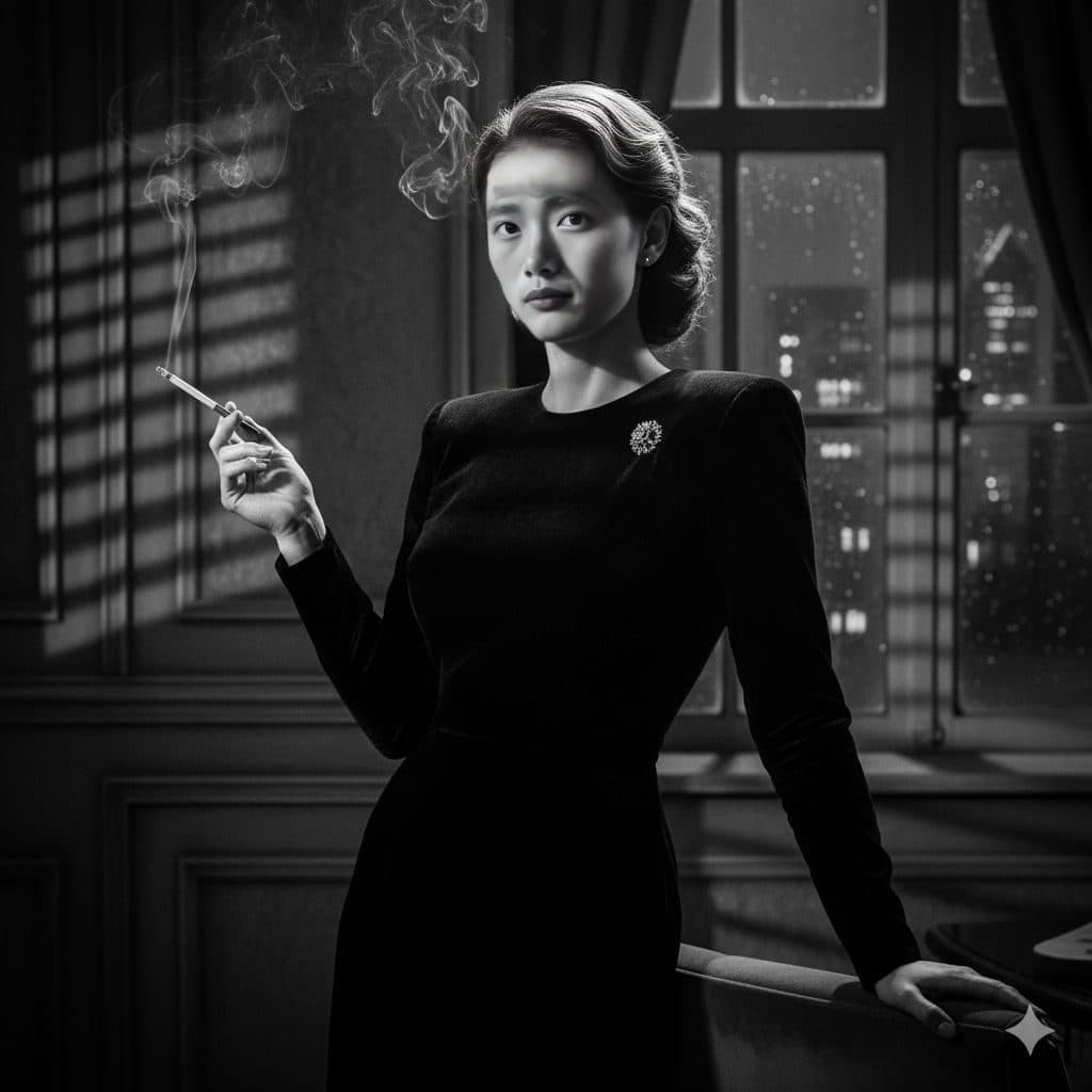 After: Film Noir template with a different face swapped in