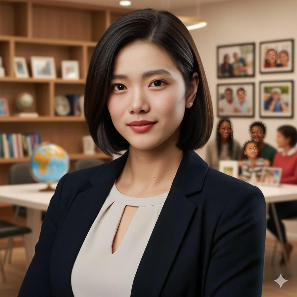 After: Bestselling Author (Female) template with a different face swapped in
